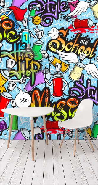 Image de Graffiti characters seamless pattern